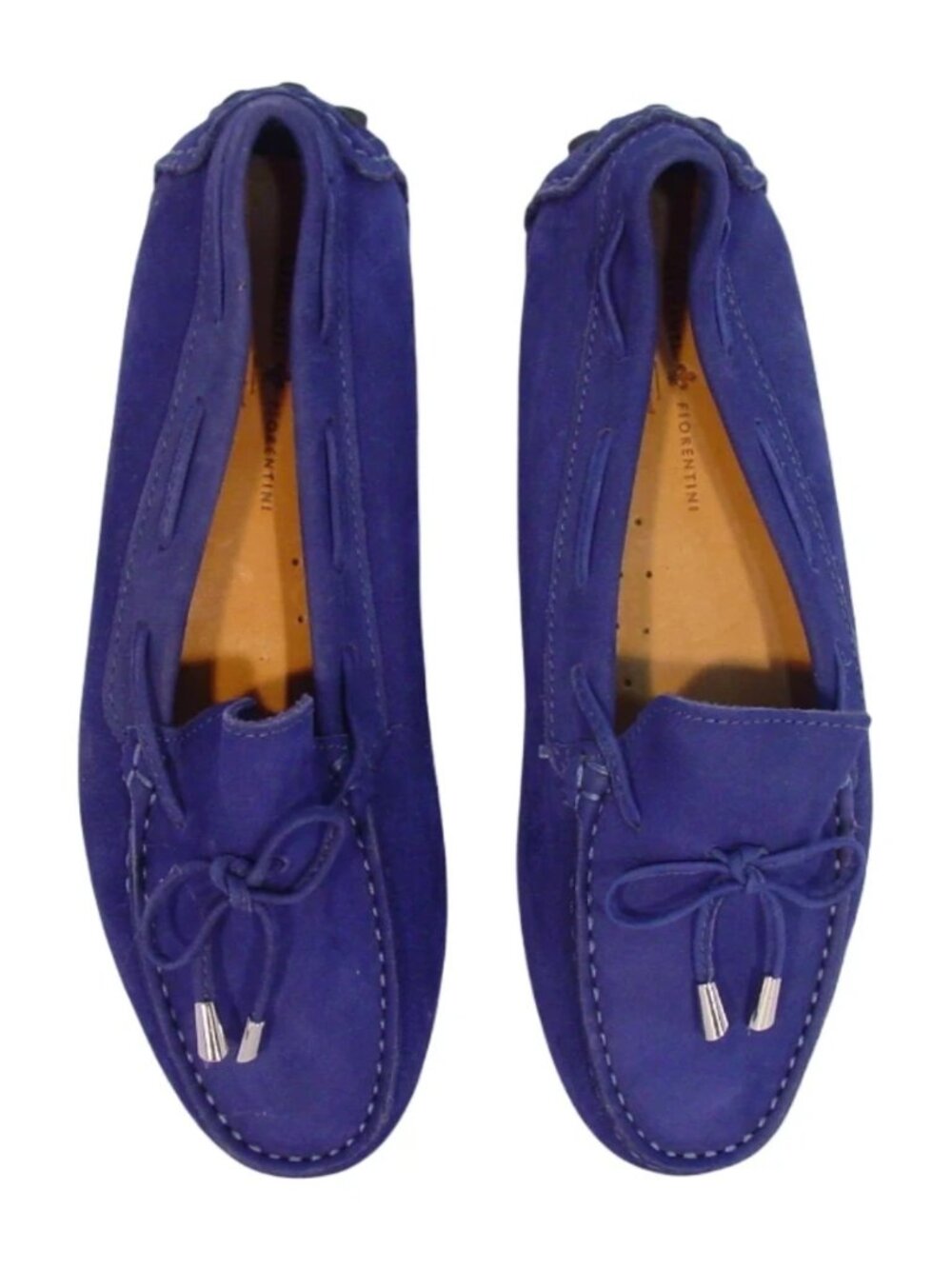 MERCANTI FIORENTINI $160 Blue Suede Moccasin Drivers 8.5 - Made in BRAZIL - NEW
